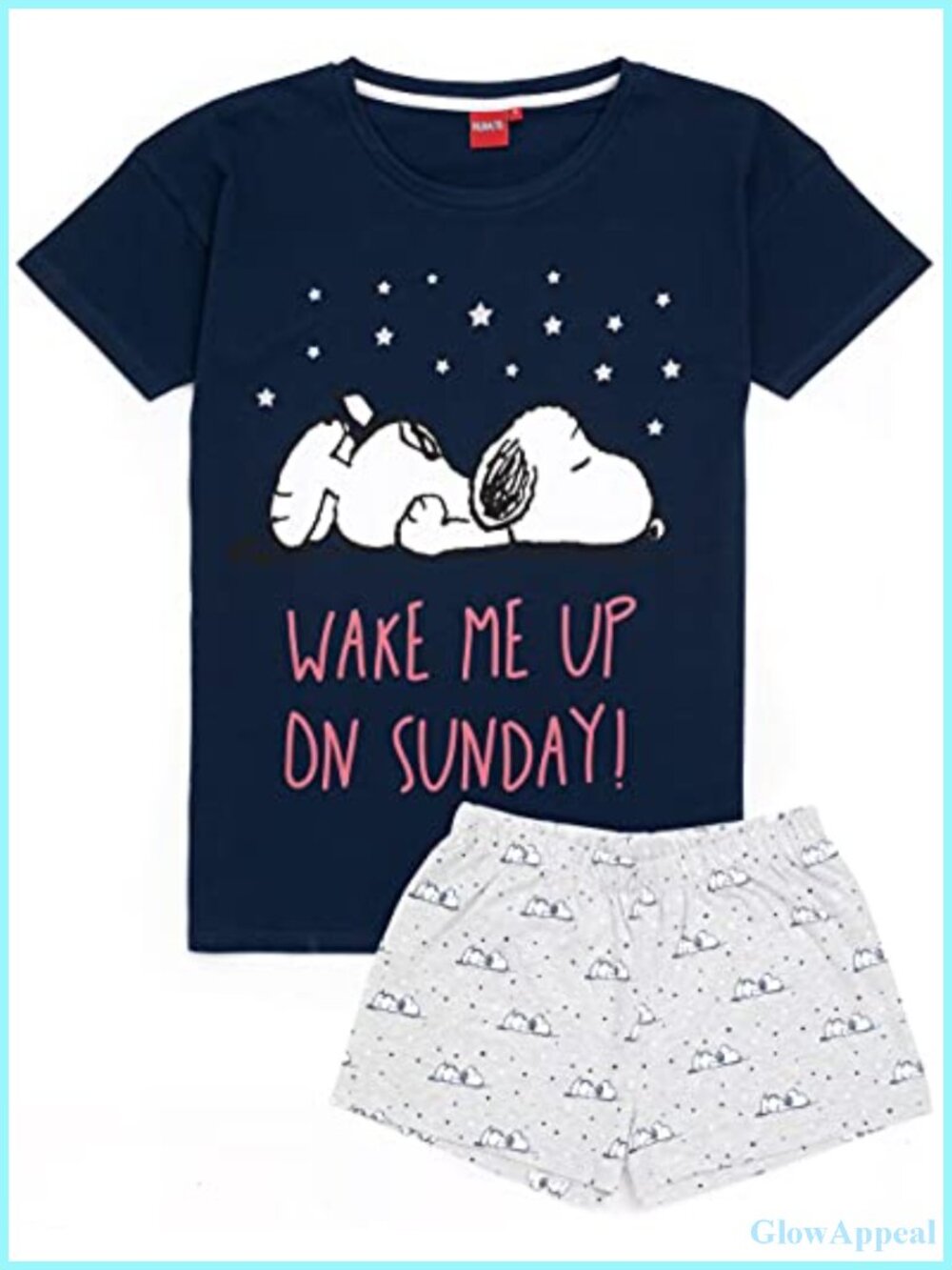 Snoopy Pajamas Womens 100% Cotton Sleep Set Long or Short Bottoms